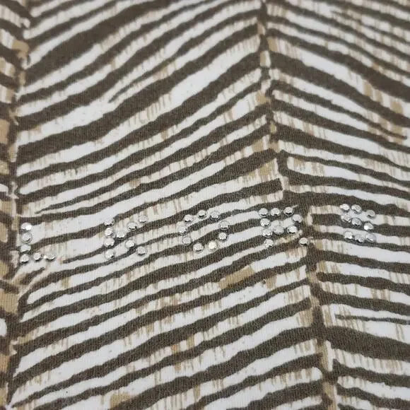 Michael Kors Animal Print/Bling SS Top Size Small - Picture 4 of 7